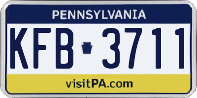 PA license plate KFB3711