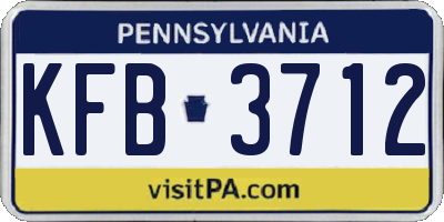 PA license plate KFB3712