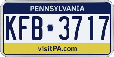 PA license plate KFB3717
