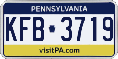 PA license plate KFB3719