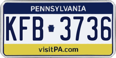 PA license plate KFB3736