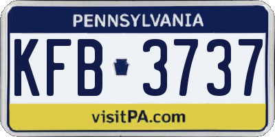 PA license plate KFB3737