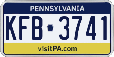 PA license plate KFB3741