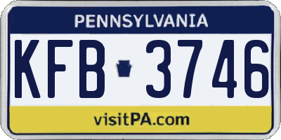PA license plate KFB3746