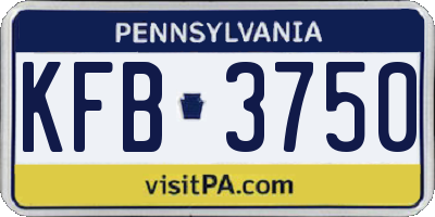 PA license plate KFB3750