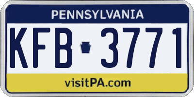 PA license plate KFB3771