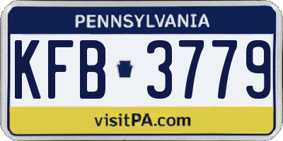 PA license plate KFB3779