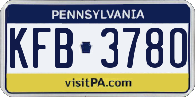 PA license plate KFB3780