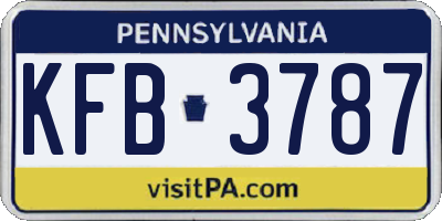 PA license plate KFB3787