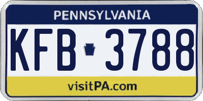 PA license plate KFB3788