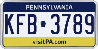 PA license plate KFB3789