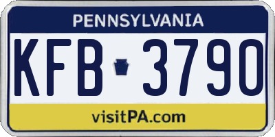PA license plate KFB3790