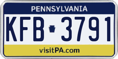 PA license plate KFB3791