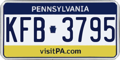PA license plate KFB3795