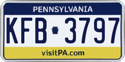 PA license plate KFB3797