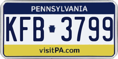PA license plate KFB3799