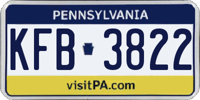 PA license plate KFB3822
