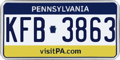 PA license plate KFB3863
