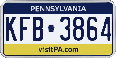 PA license plate KFB3864