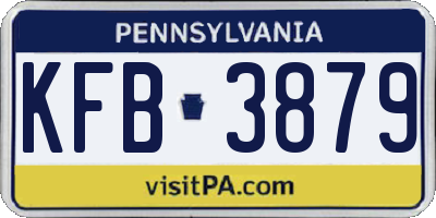 PA license plate KFB3879
