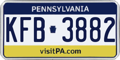 PA license plate KFB3882