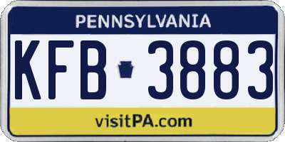 PA license plate KFB3883