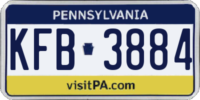 PA license plate KFB3884