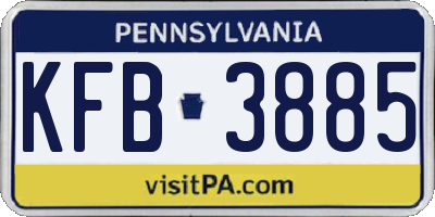 PA license plate KFB3885