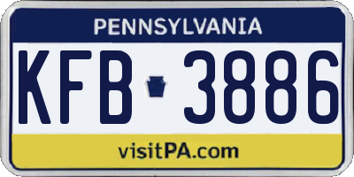 PA license plate KFB3886