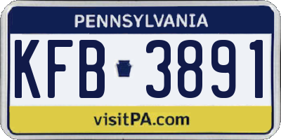 PA license plate KFB3891