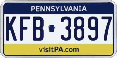 PA license plate KFB3897