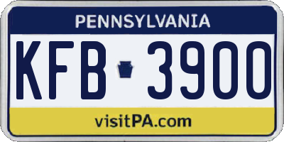 PA license plate KFB3900