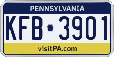 PA license plate KFB3901