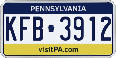 PA license plate KFB3912