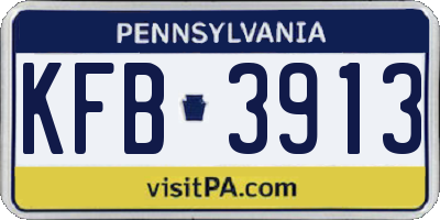 PA license plate KFB3913