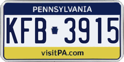 PA license plate KFB3915