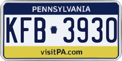 PA license plate KFB3930