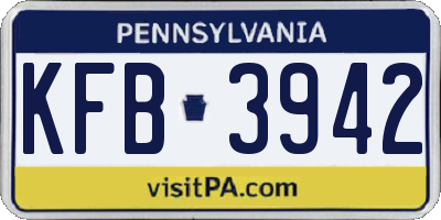PA license plate KFB3942