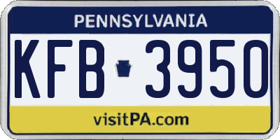 PA license plate KFB3950