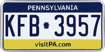 PA license plate KFB3957