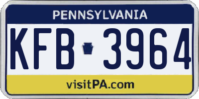PA license plate KFB3964