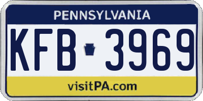 PA license plate KFB3969