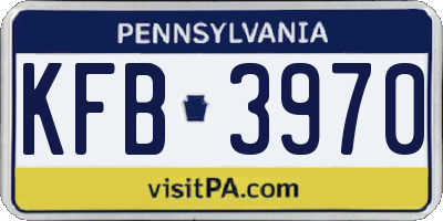 PA license plate KFB3970