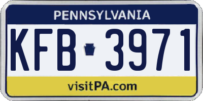 PA license plate KFB3971