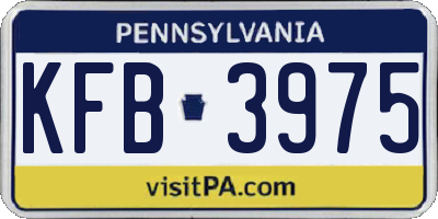 PA license plate KFB3975