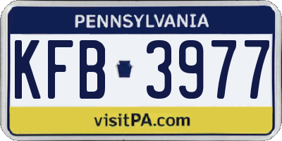 PA license plate KFB3977