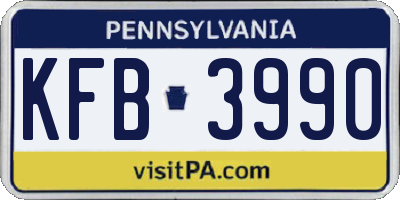 PA license plate KFB3990