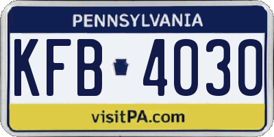 PA license plate KFB4030