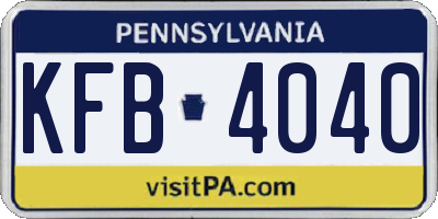 PA license plate KFB4040