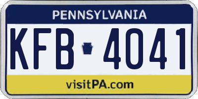 PA license plate KFB4041